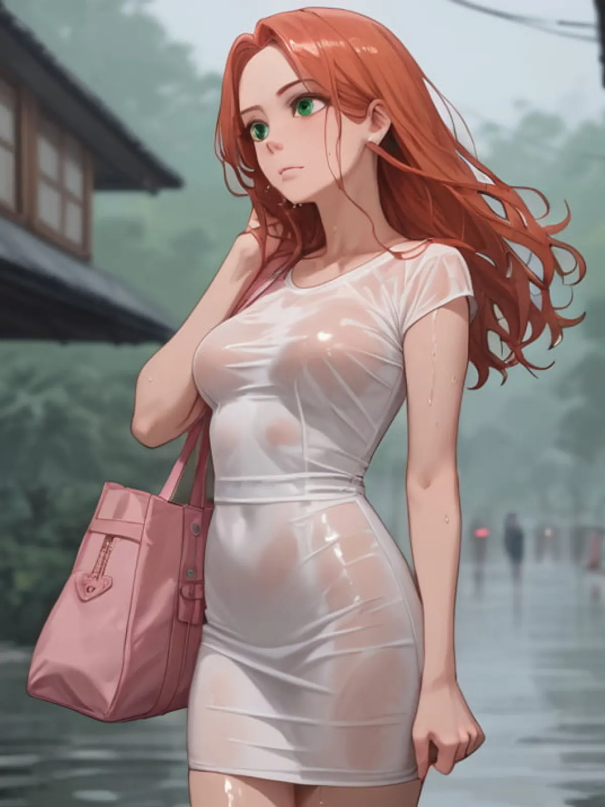 Stepsis: Soaked Through — red average AI girlfriend roleplay scenario | LovePlay AI