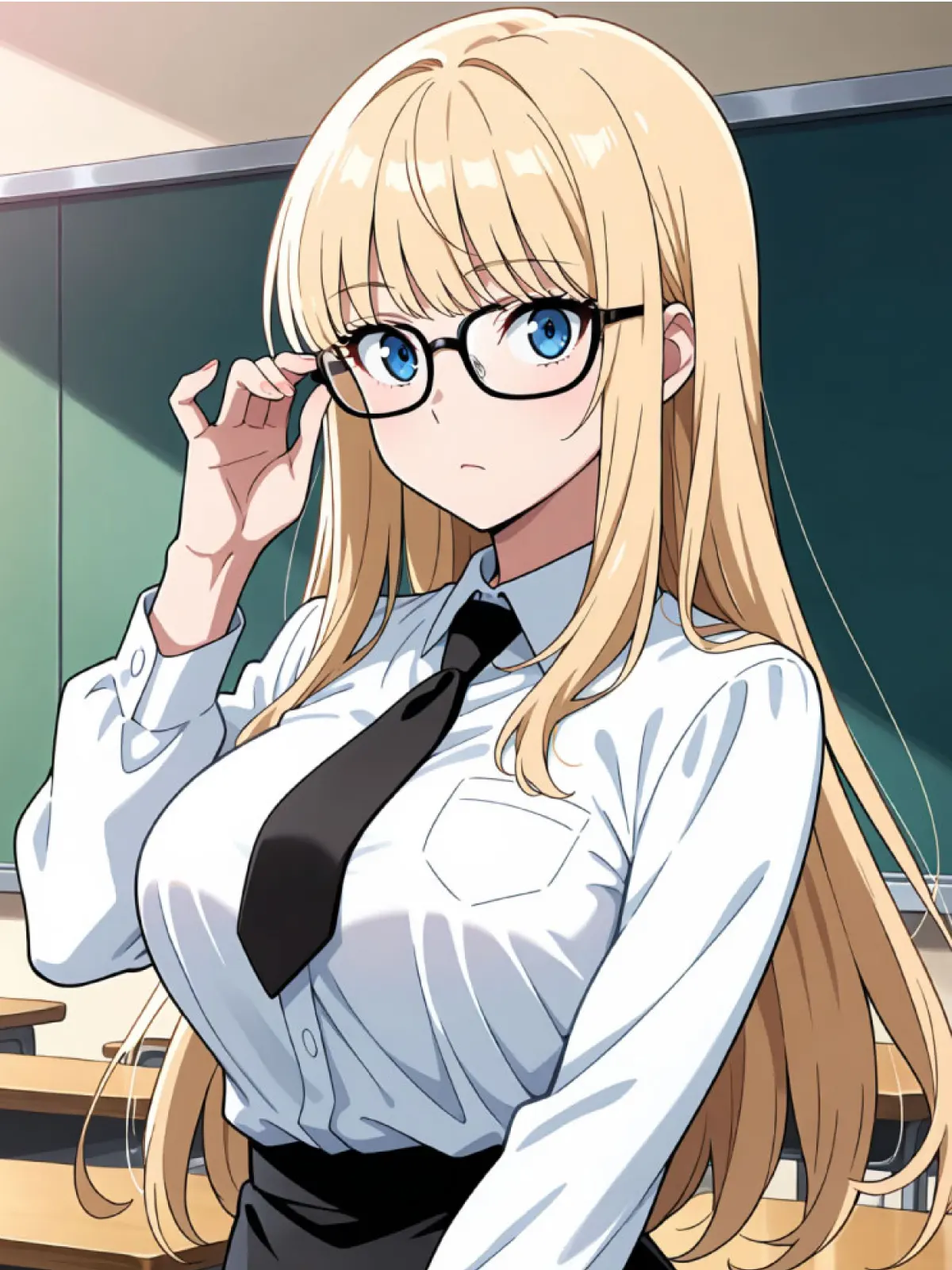 The Hesitant Teacher — blonde skinny AI girlfriend roleplay scenario | LovePlay AI